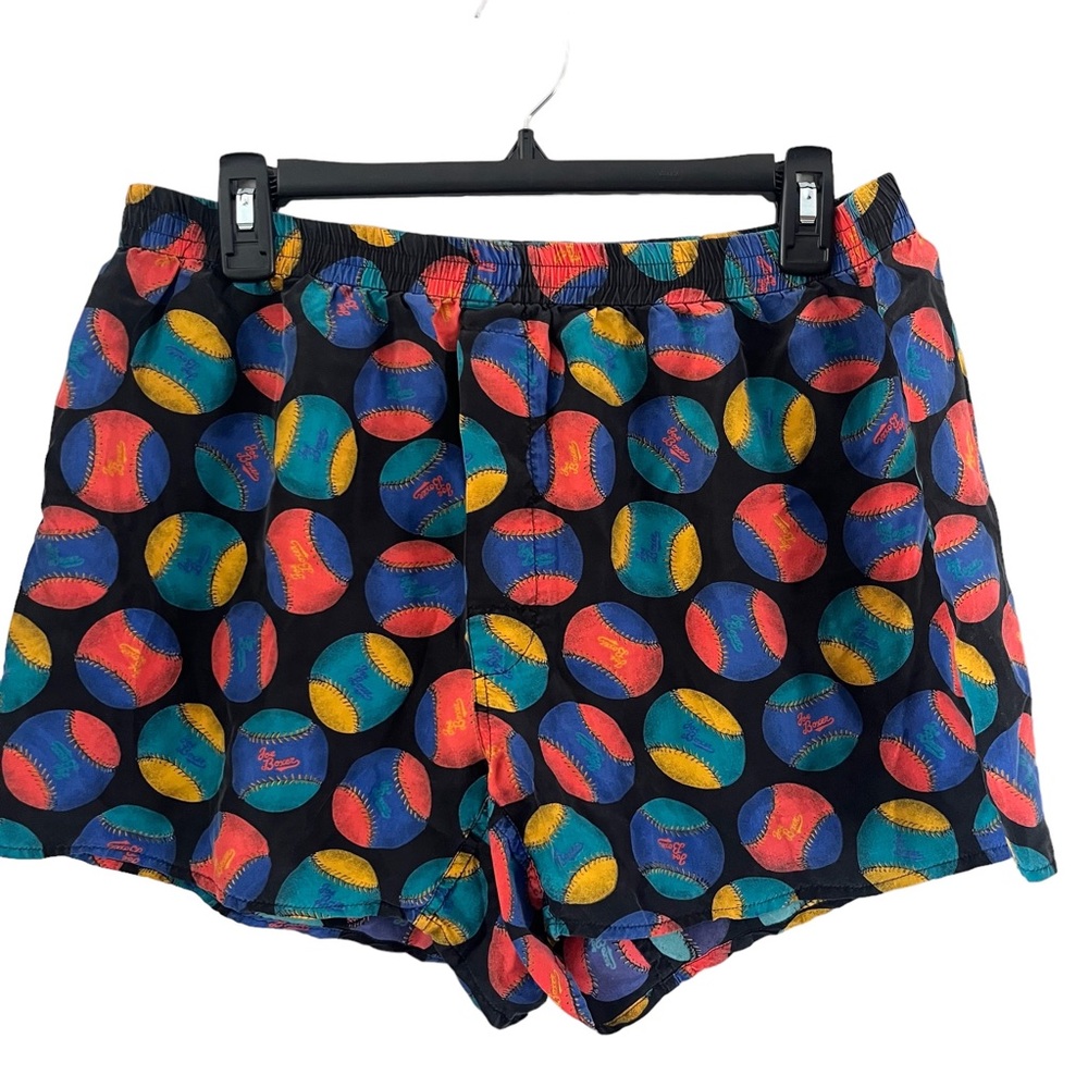 vintage Joe Boxer silk boxers colorful large baseballs
